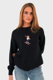"Hit the slopes" sweater navy