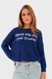 Pull "Meet me in the snow" bleu
