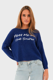 Pull "Meet me in the snow" bleu