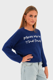 Pull "Meet me in the snow" bleu