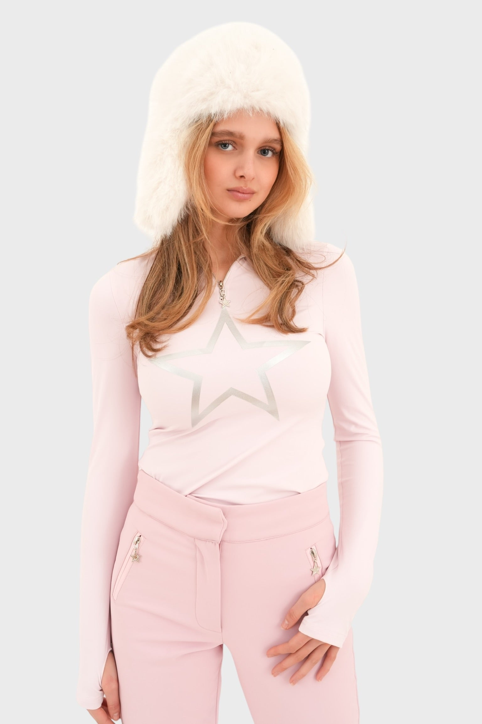 Polea de esquí "Stargirl" rosa