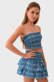 "Tulum" Tube Top Blue