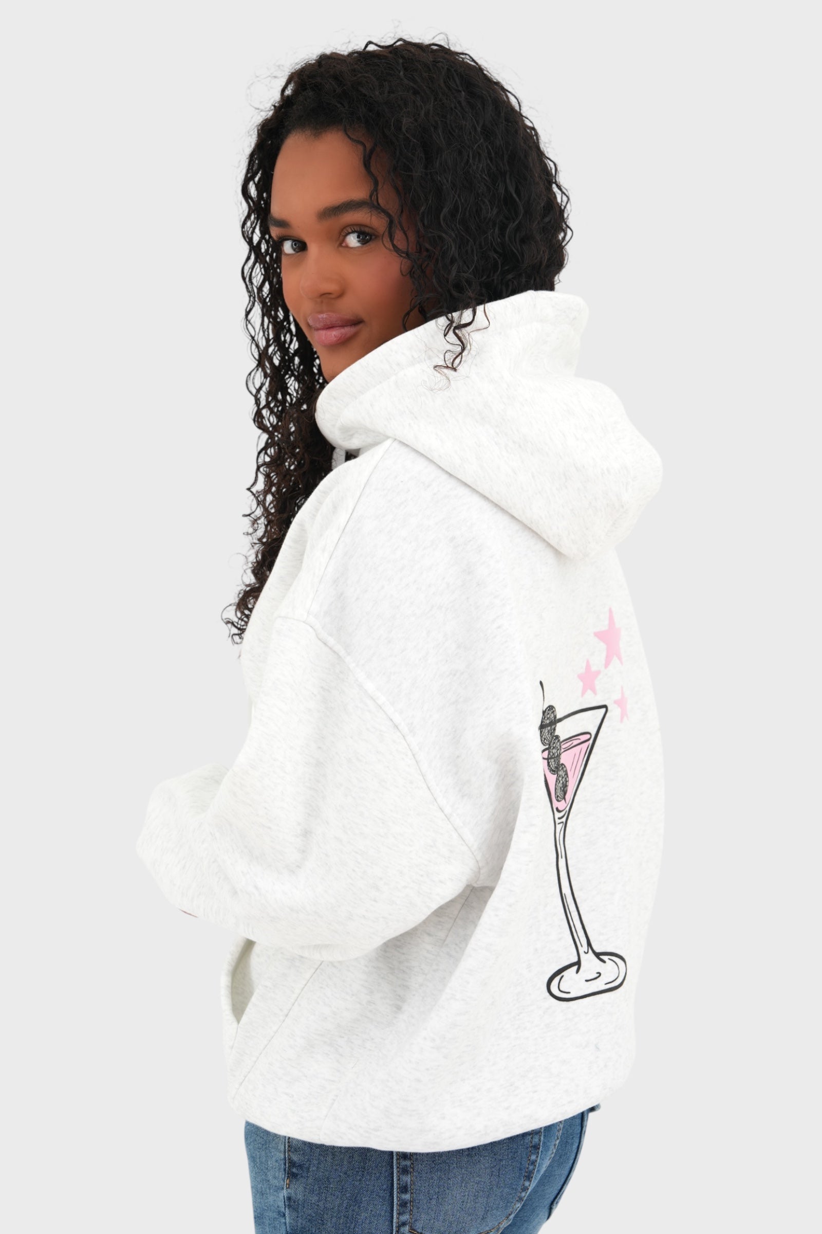"Cocktail" hoodie grey