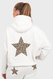 "Relaxed leopard" hoodie grey