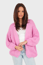 “Keep me warm" cardigan pink