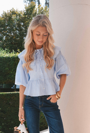 Blusa "josefina" azul claro
