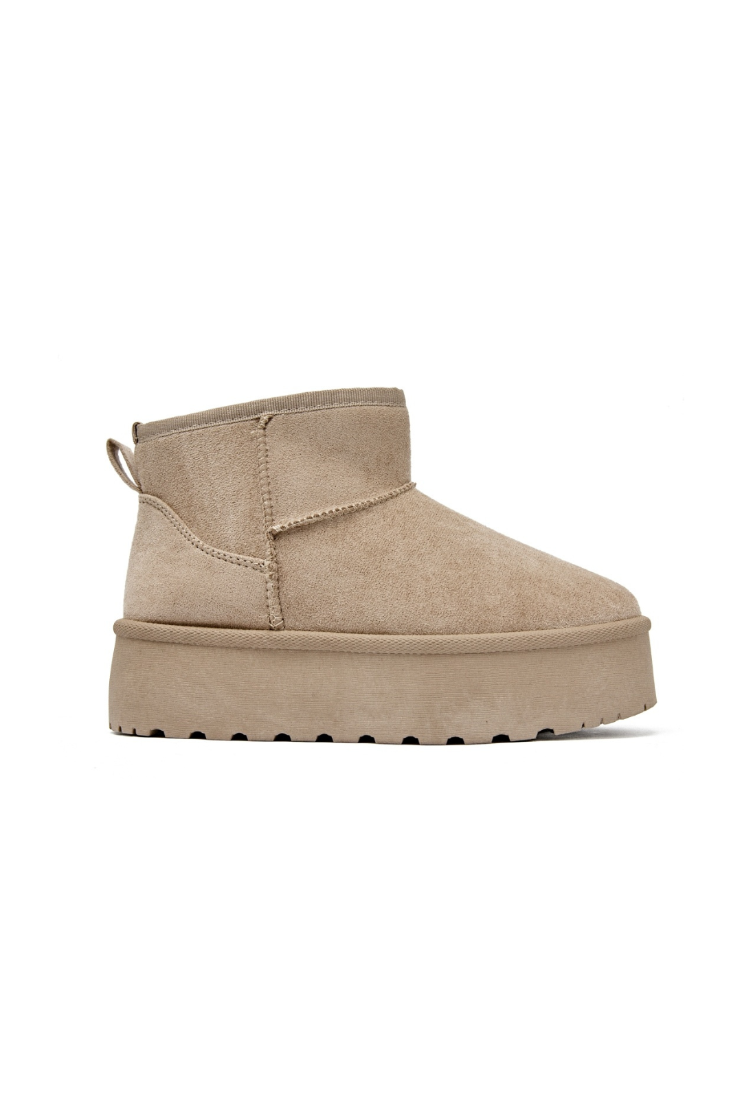 "Cozy" boots beige platform