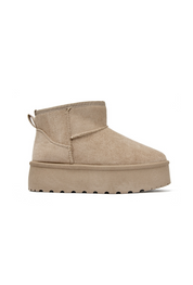 "Cozy" boots beige platform