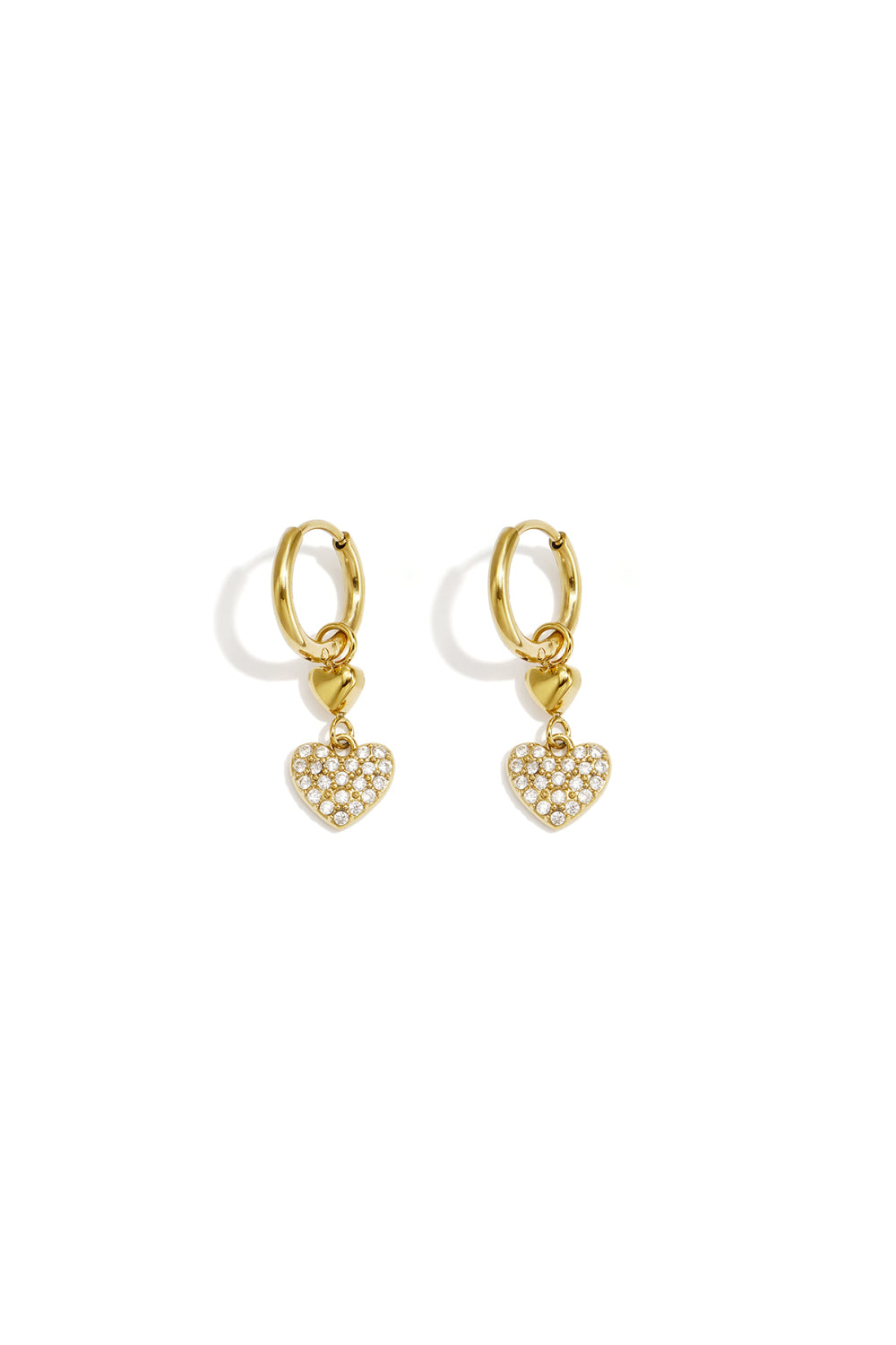 "Gina" sparkle heart earrings