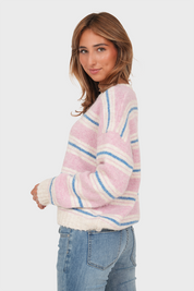 “Ada” sweater striped pink