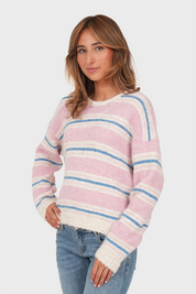 “Ada” sweater striped pink