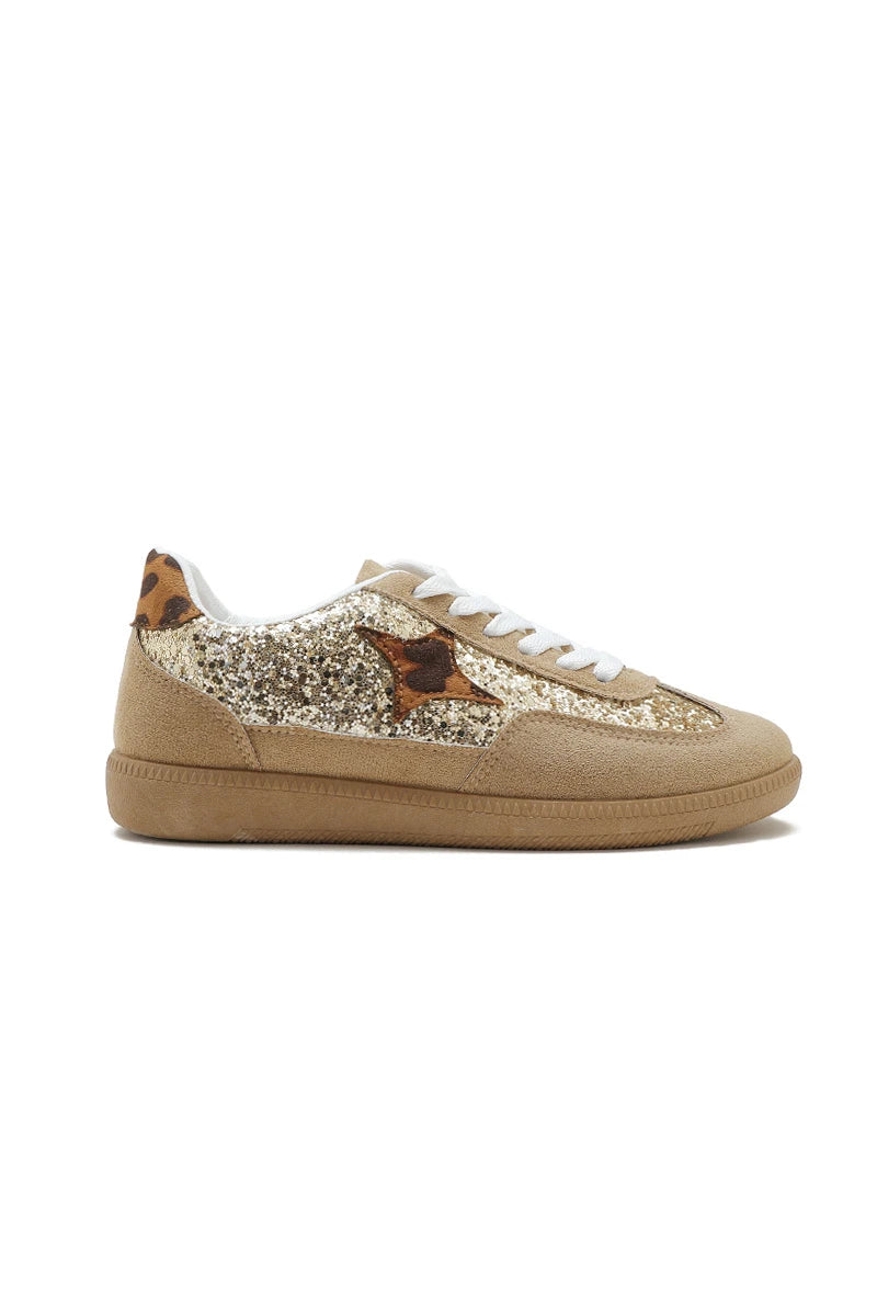 "Glitter" skor leopard