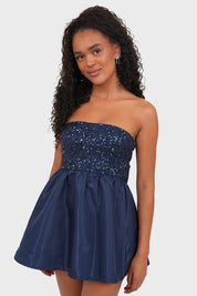 "Bow" dress navy