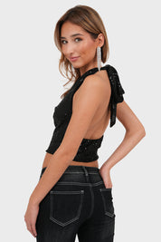 "Bling" top black