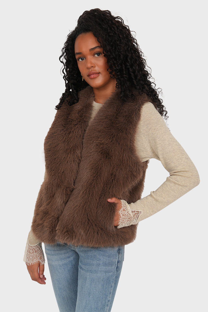 "Alva” gilet brown