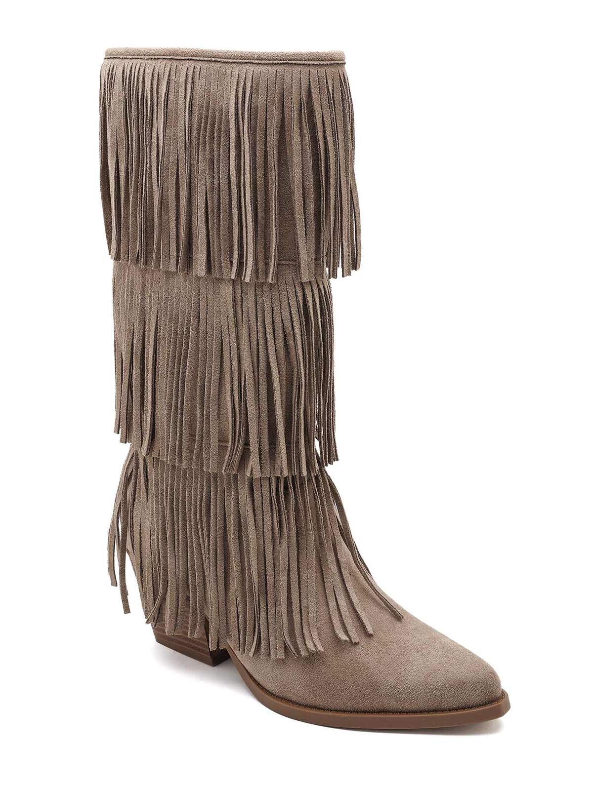 Botas con flecos "Frankie" color topo