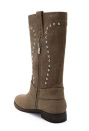 "Studded" boots beige