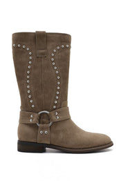 "Studded" boots beige