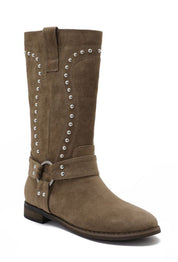 "Studded" boots beige