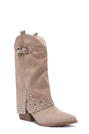 "Studded" boots taupe