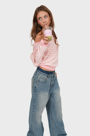 "Casey” wide leg jeans blue