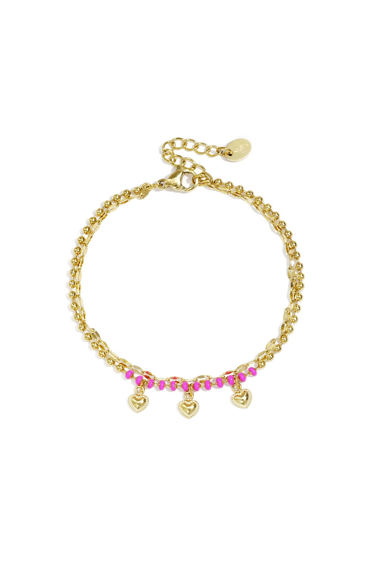 "Beads and hearts" bracelet