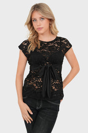 "Cherie" top black