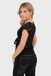 "Cherie" top black
