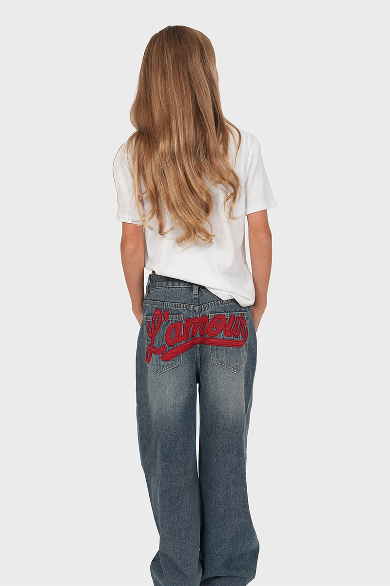 "Cloé" wide leg jeans red