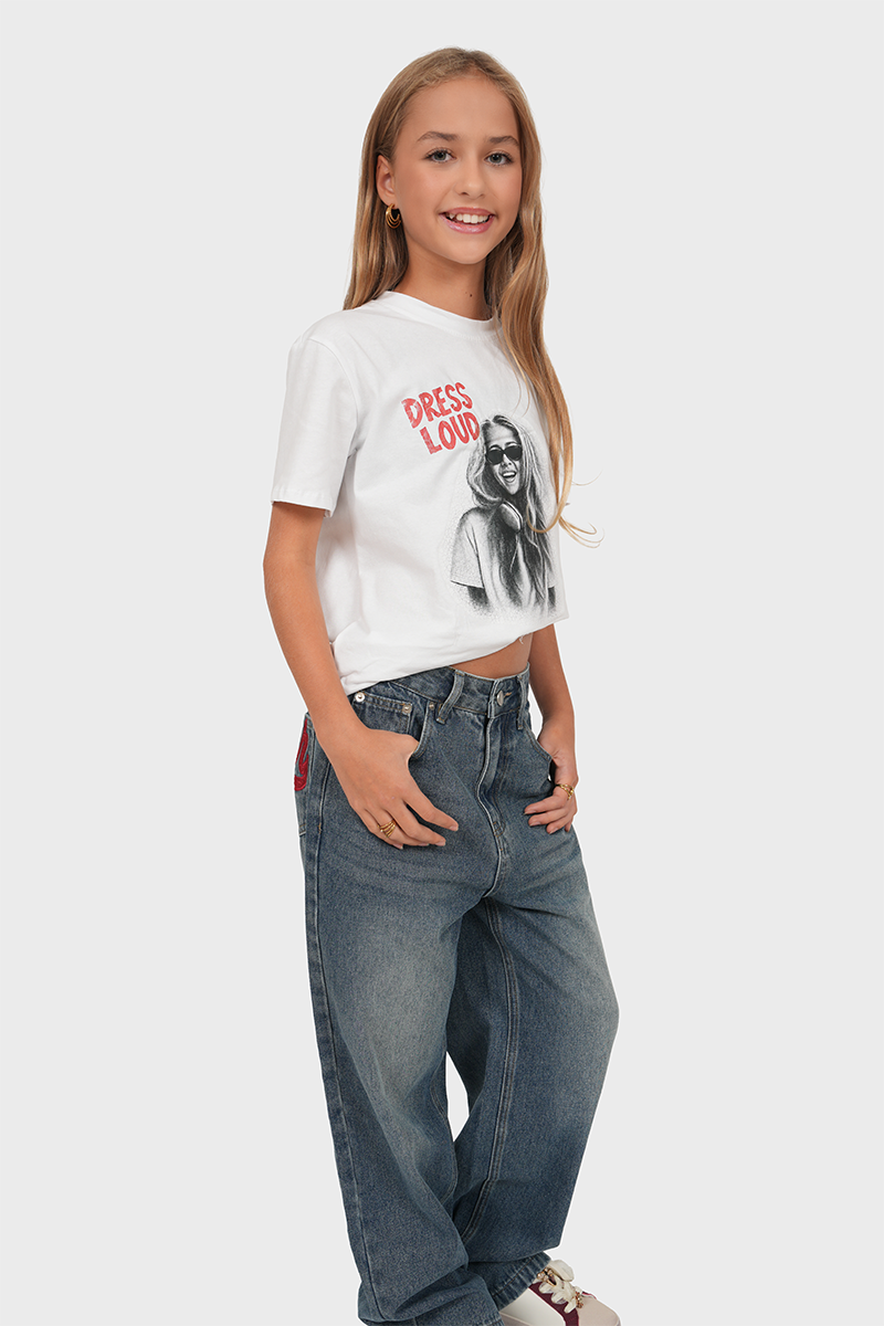 "Cloé" wide leg jeans red