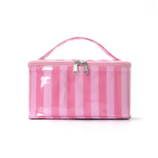 "Striped" make-up organiser pink