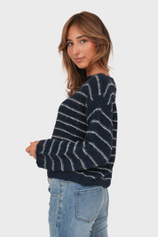 "Freja” sweater striped navy