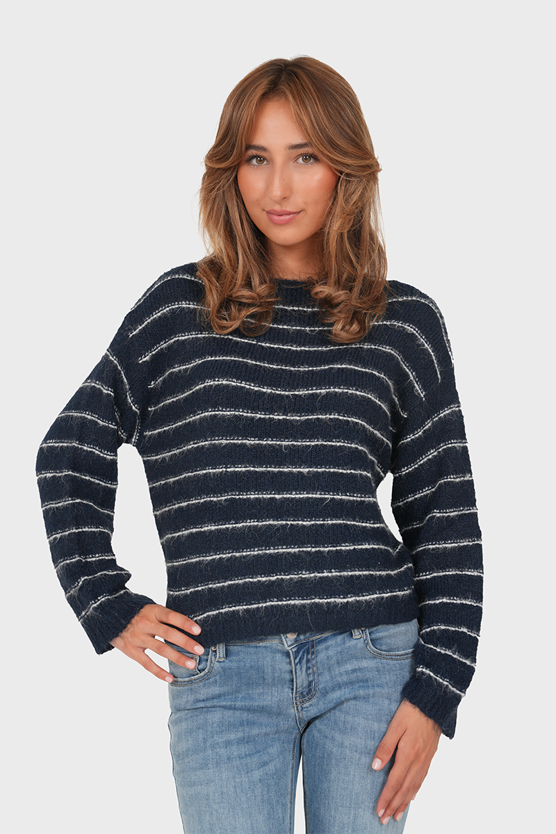 "Freja” sweater striped navy
