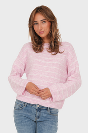 "Freja” sweater striped pink