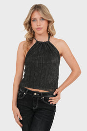 "Glamour" top black