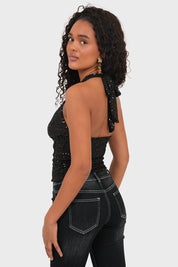 "Lume" top black