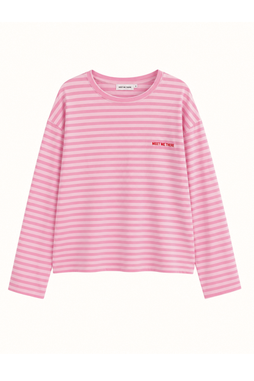 "Noa" striped sweater pink