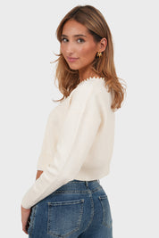 "Pearly" Cardigan Beige