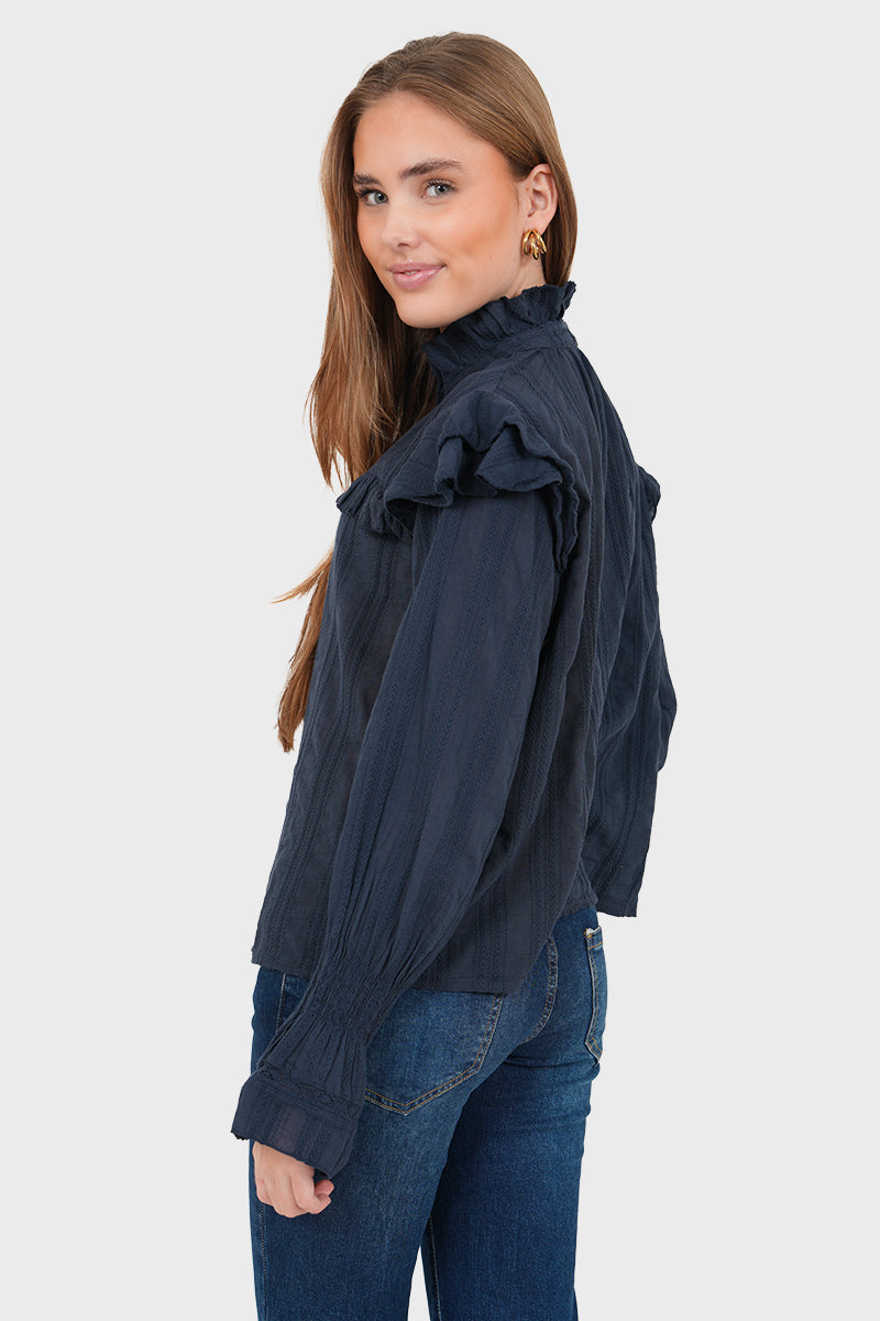 "May" blouse dark blue