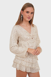 "Roxy" top champagne