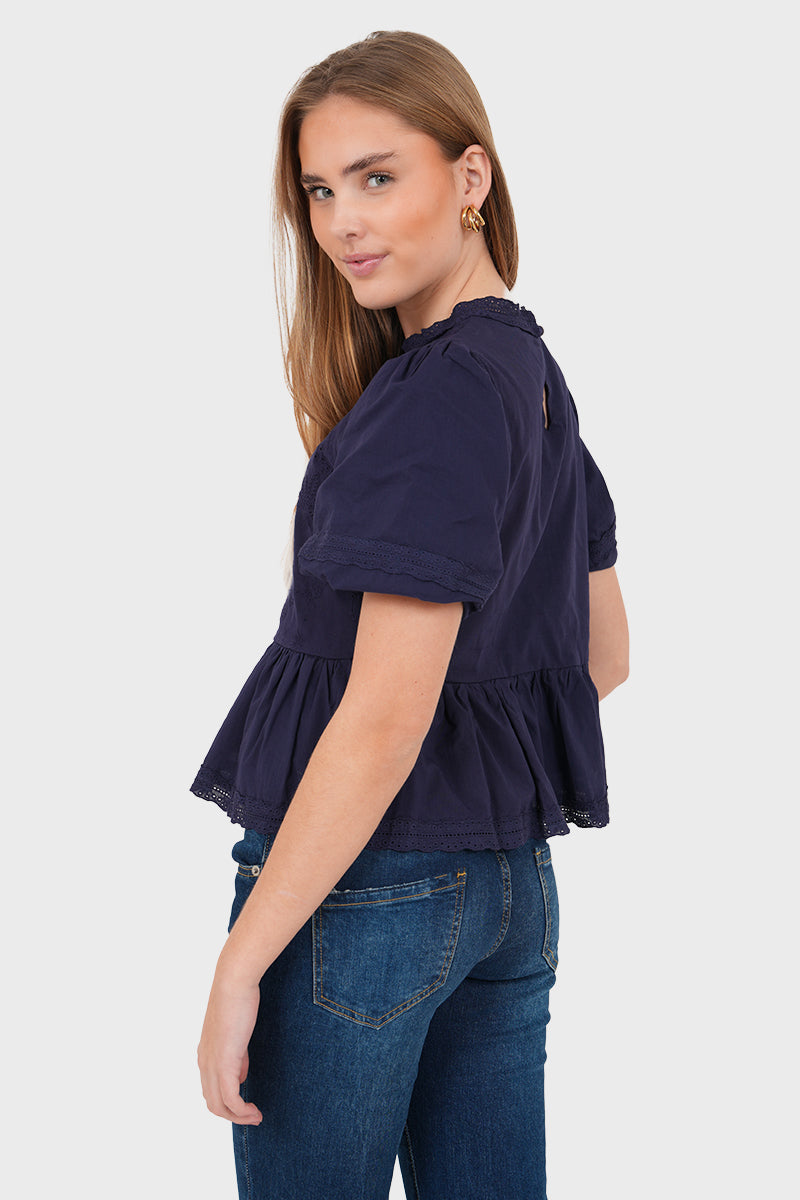 "Grace" blus marinblå