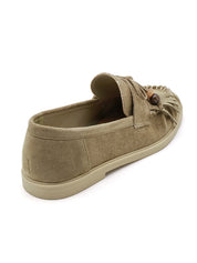 "Fringe" loafers green