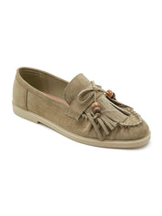 "Fringe" loafers green