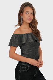 "Nora" top silver