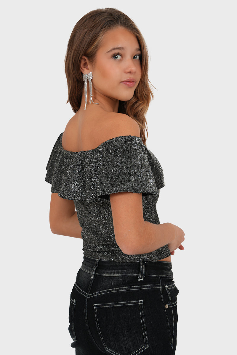 "Nora" top silver