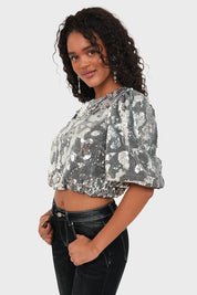 "Sparkly" top silver
