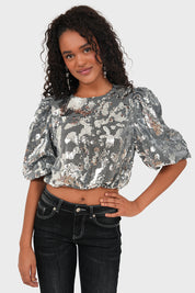 "Sparkly" top silver