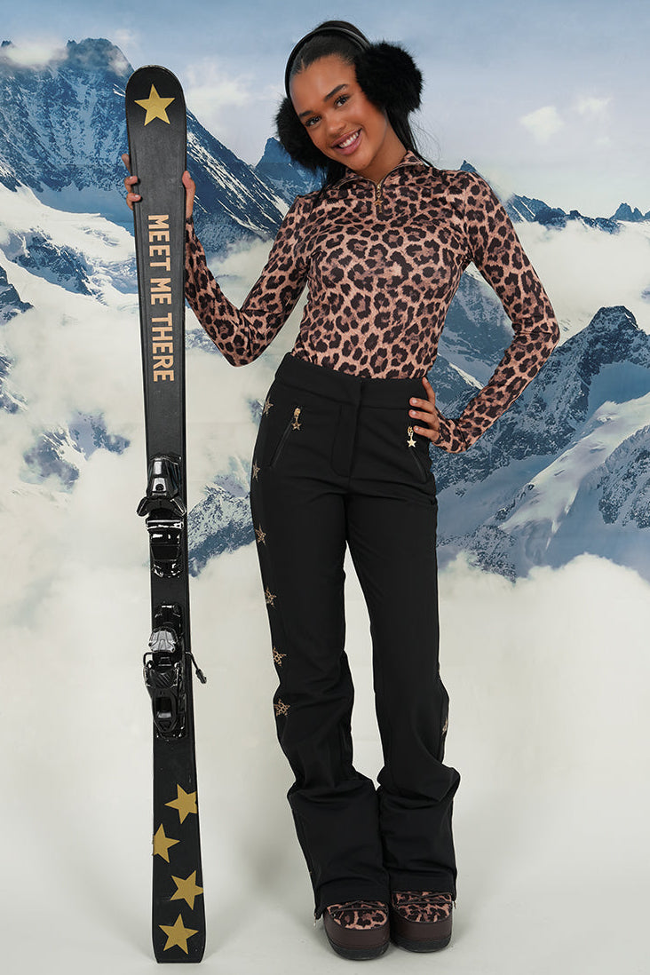 "Starry" ski pants leopard tall