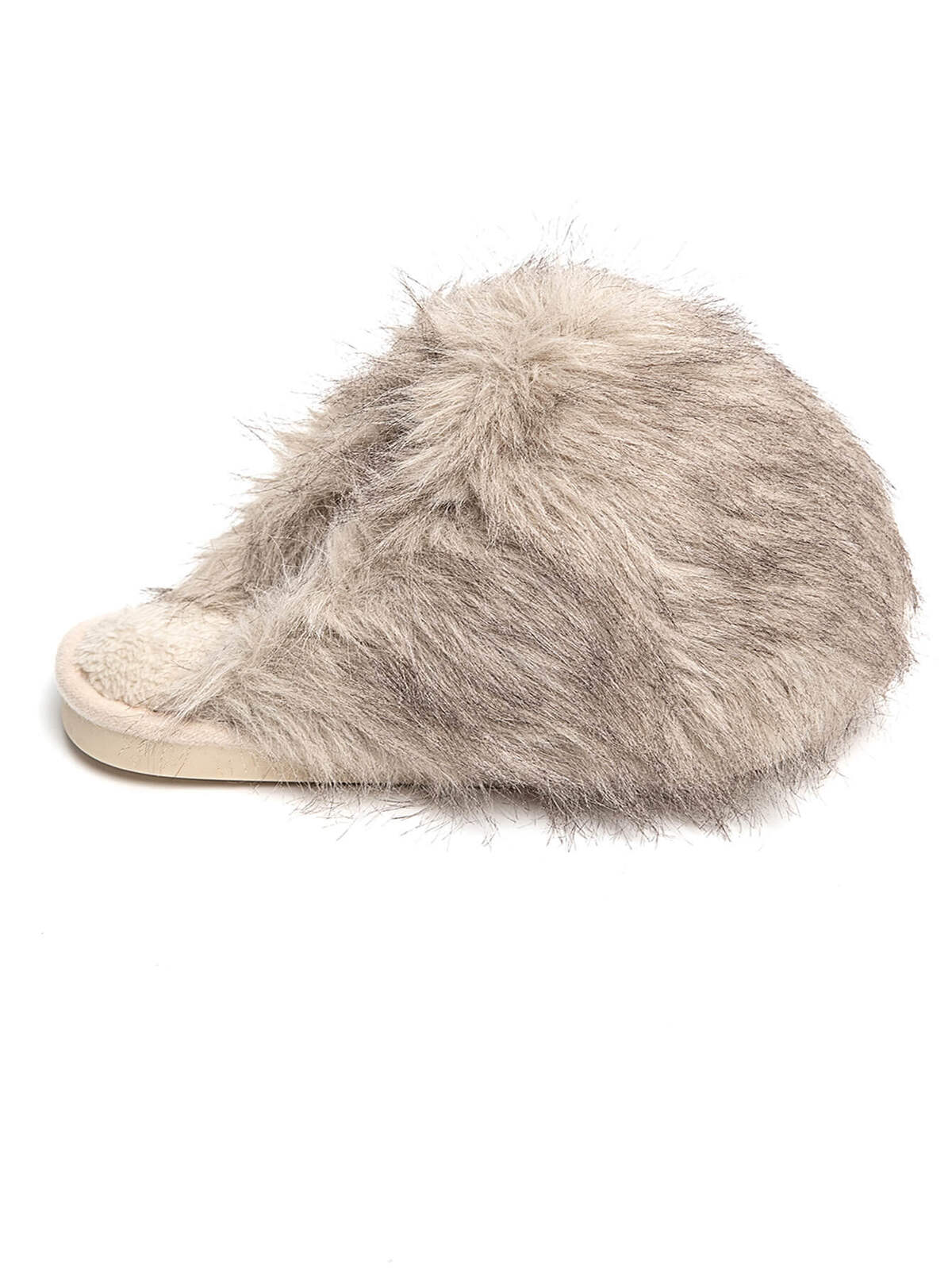 "Fluffy" slippers taupe