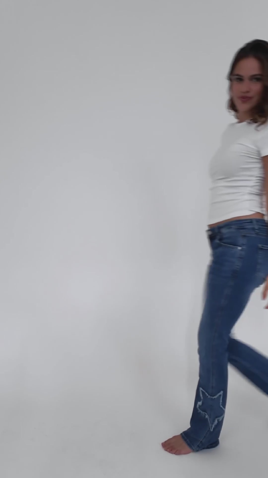"Starry" flared jeans dark blue